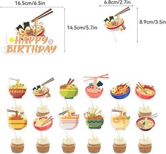 Ramen Party Decorations Japanese Noodles Birthday Decorations Includes Happy …