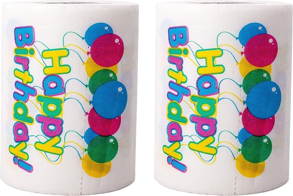 2 Rolls – Happy Birthday Toilet Paper – Bathroom Potty Party Fun – Big Mouth Toy