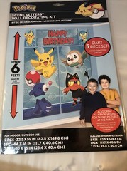 Pokémon Scene Setters Wall Decorating Kit 5 Pieces Happy Birthday 6 Feet