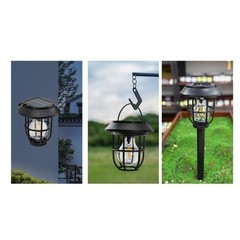 Solar Ground Stake Light for Outdoor Camping Wall Mount Warm White LED IP55