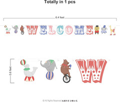 Circus Theme Party Decorations Carnival Welcome Banner Kids Birthday Decorations
