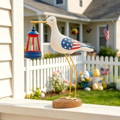 Unique Coastal Seagull Solar Light – Ideal for Gardens and Patriotic Displays