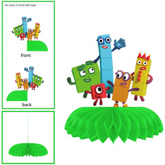 Popular Cartoon Number Party Decor Set, Birthday Table Centerpieces, Honeycomb