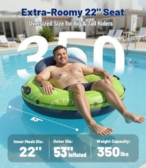 River Floats for Adults Heavy Duty 350lb, XL River Tubes for Floating – 53″ L…