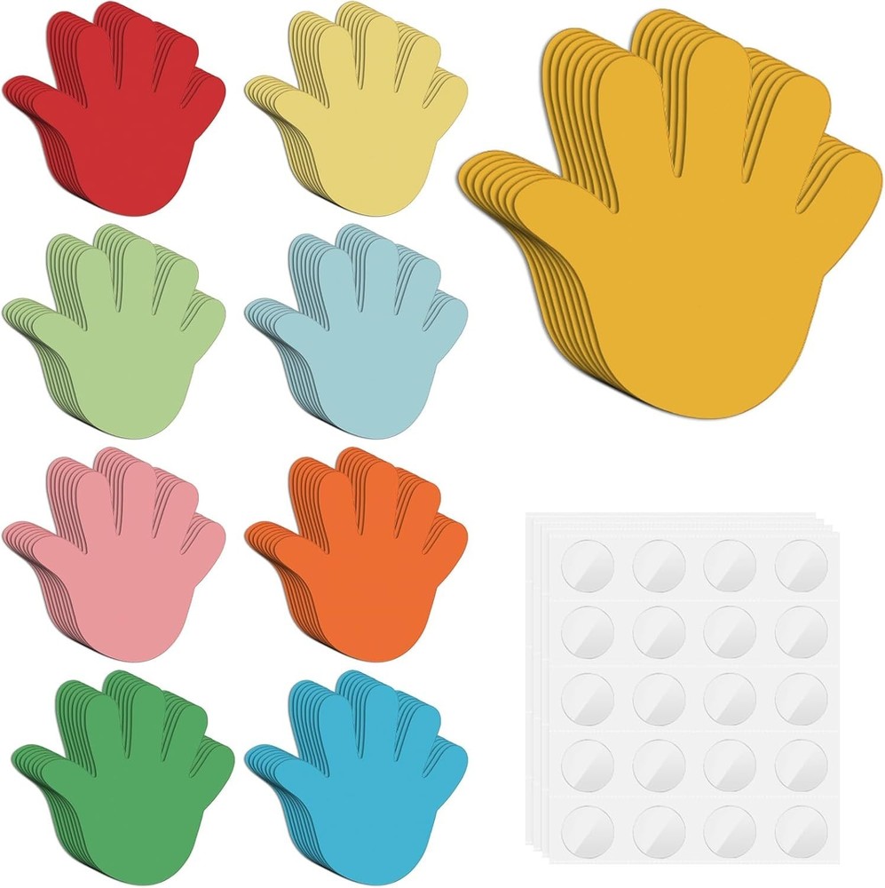 72 PCS 6 Inch Hand Cutouts Paper, Assorted Color Handprint Shape, Craft Decor