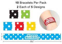 Teacher Created Resources Birthday Slap Bracelets 10pk