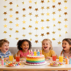 6 Pack 13Ft Gold Star Garland Banner Double Side Twinkle Streamers Hanging Strin