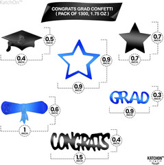 Graduation Decorations 2026 | Blue and Black Congrats Grad Confetti 2026 – Pack