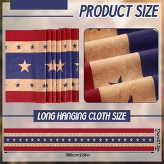 4 Pcs Vintage Tea-Stained Bunting American Flag with Star 250th Anniversary P…