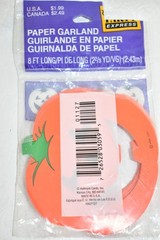 Vintage Hallmark Paper Garland Halloween Pumpkin Jack-O-Lantern 8 Ft New