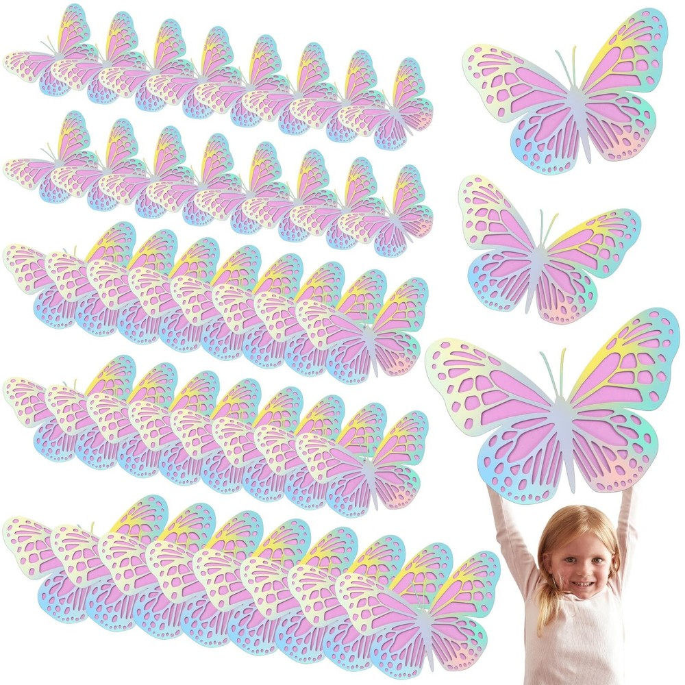 Geosar 3D Large Butterfly Party Decoration 2 Layer Giant Paper Butterfly Stic…