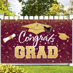 Graduation Party Decorations – Maroon Gold Congrats Grad Class of