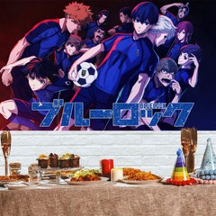Blue Lock Birthday Backdrop Party Supplies Anime Theme Banner Kids Vinyl 7x5ft
