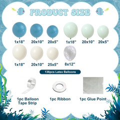 Under the Sea Party Decorations Dust Green Blue Under the Sea Balloon Garland
