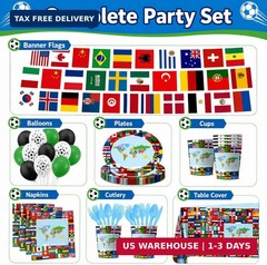 160 Pcs World Flags Party Supplies,International Party Decorations Set with Coun