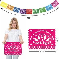 6 Pack 108 Feet Mexican Party Banners Set 12 Traditional Designs for Decoration