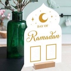 Ramadan Countdown Calendar Eid Mubarak Table Decoration Acrylic Home Decor ET