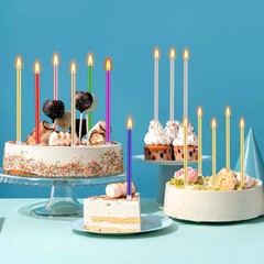 48 Pcs Birthday Candles – Long Candles, Cake Tall Colorful