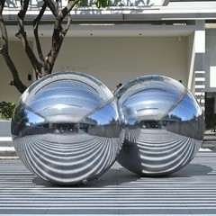 AplusChoice 2PCS 47″ Big Shiny Inflatable Mirror Ball Reusable Hanging Silver