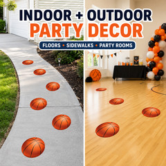 Customize Basketball Party Path Floor Decals Set 5 Sidewalk Birthday Decorations