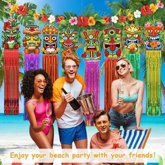 12 Pcs Hawaiian Luau Party 22 x 95 cm (8.1212 x 37.4 inches), Multicolor