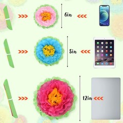 21 PCS Large Paper Flowers, Fiesta Paper Flower Decorations for Wall, DIY Mex…