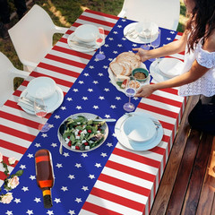 2 Pack Patriotic Tablecloths,Patriotic Decorations 54″ X 108″ Disposable America