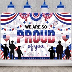 Military Pride Decoration Backdrop Banner – We Are So Proud of You Army Gradu…