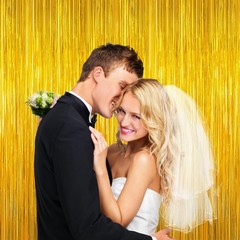 Gold Tinsel Backdrop Foil Fringe Curtains – 2 Packs Door Streamers Backdrop …