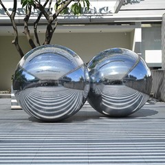 AplusChoice 2PCS 59″ Big Shiny Inflatable Mirror Ball Reusable Hanging Silver