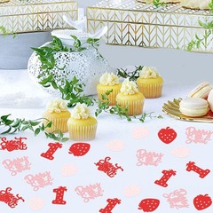 100 Pcs Strawberry Confetti, Happy Birthday Colorful Paper Scraps Strawberry …