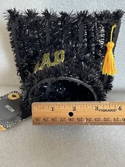 Tinsel and Plastic 5” Graduation Cap 3D Decoration Hanging Or Tabletop New