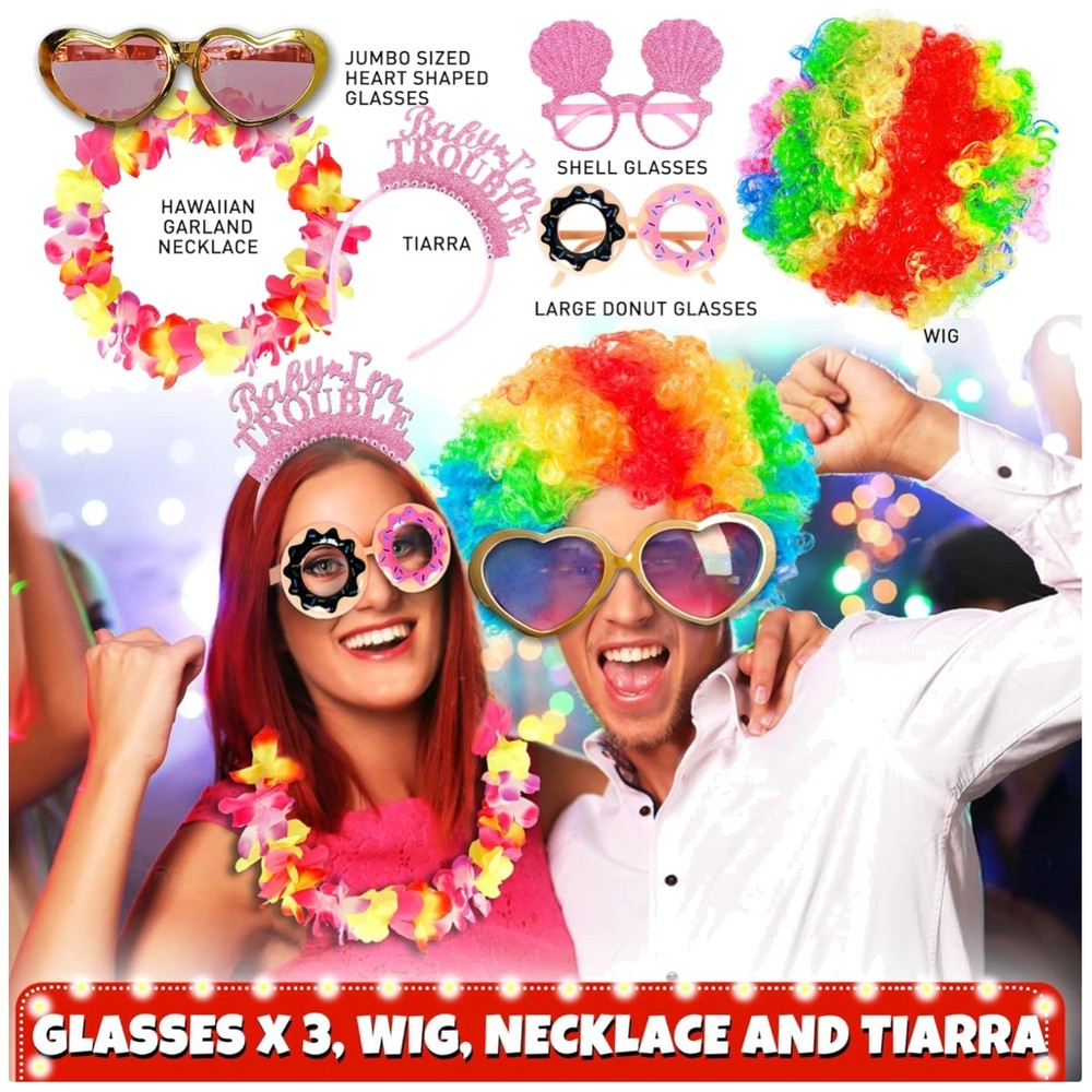 Wedding Photo Booth Props Set – 70 Pcs Fun Party Accessories