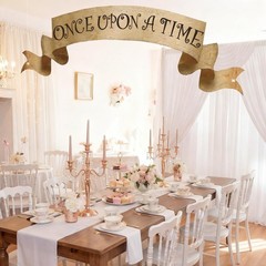 Preboun Once Upon a Time Banner Vintage Princess Magical Sign Fairy Tale Part…
