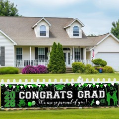 Green Graduation Decorations Outdoor Congrats Grad Banner Large We Are So Pro…