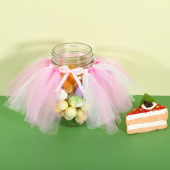 12 Pieces Mini Tutu Table Skirt Wine Bottle Cover Tutu Skirt Tulle Vase Skirt De