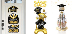 Class of 2025 Aluminum Foil Balloon, Graduation 3 Tier Paper Money Door Hanging