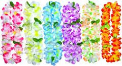 6 Counts Hawaiian Leis for Luau Party Supplies, Tropical Flower Lei Decorations,