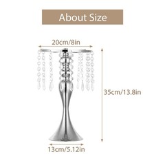 Sziqiqi Floral Riser Silver Tall Flower Stand Crystal Beads For Event Party