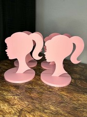 Pink Plastic Barbie Silhouette Table Topper, Party Centerpiece Decor