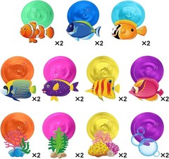 30 Pcs Under The Sea Party Decorations Tropical Fish Hanging Swirls Ceiling D…