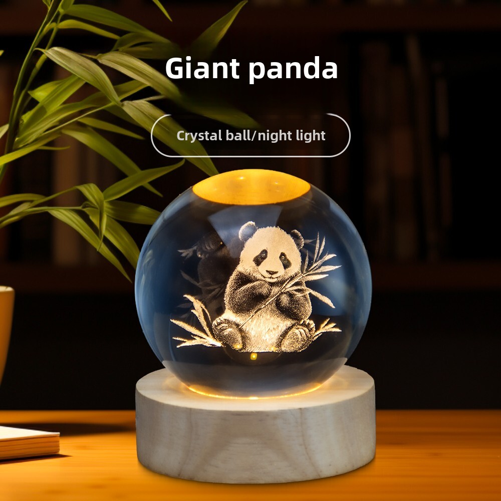 Giant Panda Crystal Ball Ornament To Send Foreigners Souvenirs Prizes
