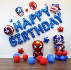 33 Avengers Spider-man Captain America Balloon Set Kid Birthday Party Decoration