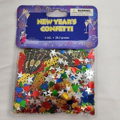New Year’s Eve Confetti One Ounce Colorful Stars Wine Glass Cheers