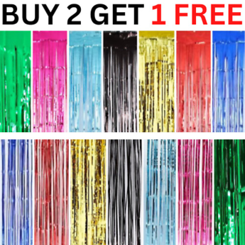 2M-3M FOIL FRINGE TINSEL BACKDROP CURTAIN DOOR WEDDING BIRTHDAY PARTY DECORATION