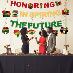 Black History Month Decorations Hanging Banner Black History Month Banner and 8P