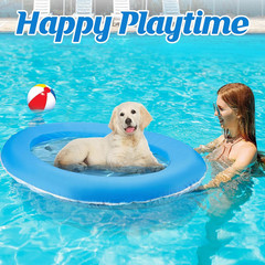 Upgraded Tear-Resistant Dog Pool Float – 25″ x 41″ Stable Support Inflatable Dog
