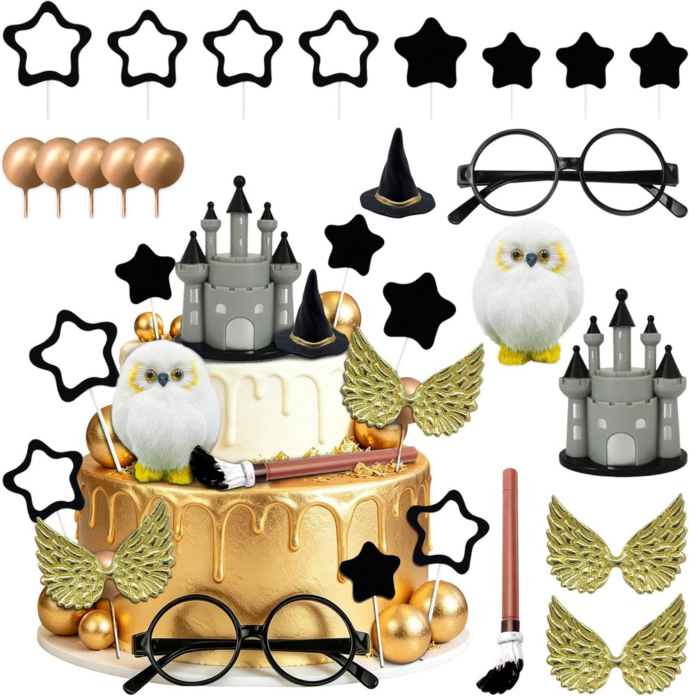 20 PCS Wizard Party Supplies Birthday Cake Decor Birthday Party Favors Magical W