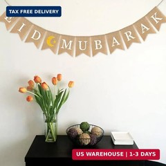 Eid Mubarak Banner Mubarak Party Decoration Ramadan Party Decorations Supplies (