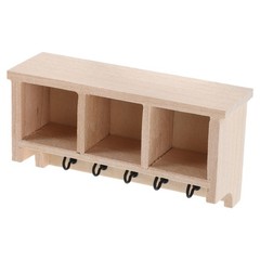 Dollhouse Shelving Unit: 1:12 Miniature Wall Shelf – Wooden Pantry Organizer –